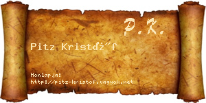 Pitz Kristóf névjegykártya